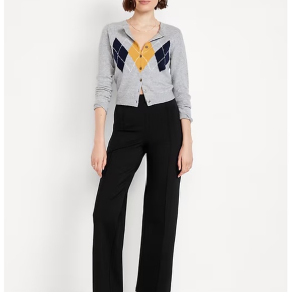 Old Navy Extra High-Waisted Stevie Straight Pants – Size Large – Black – EUC - Picture 1 of 10